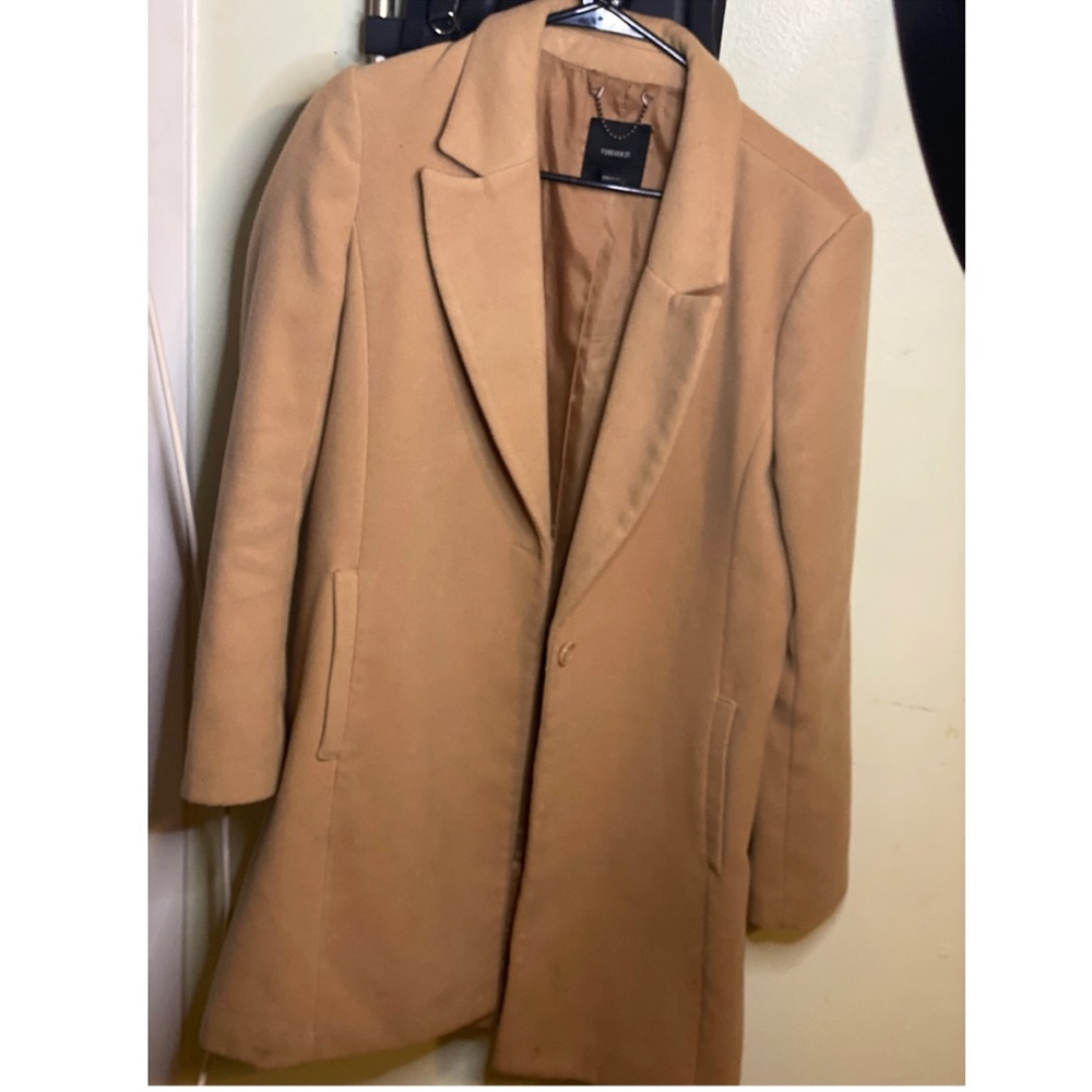 Camel pea coat jacket